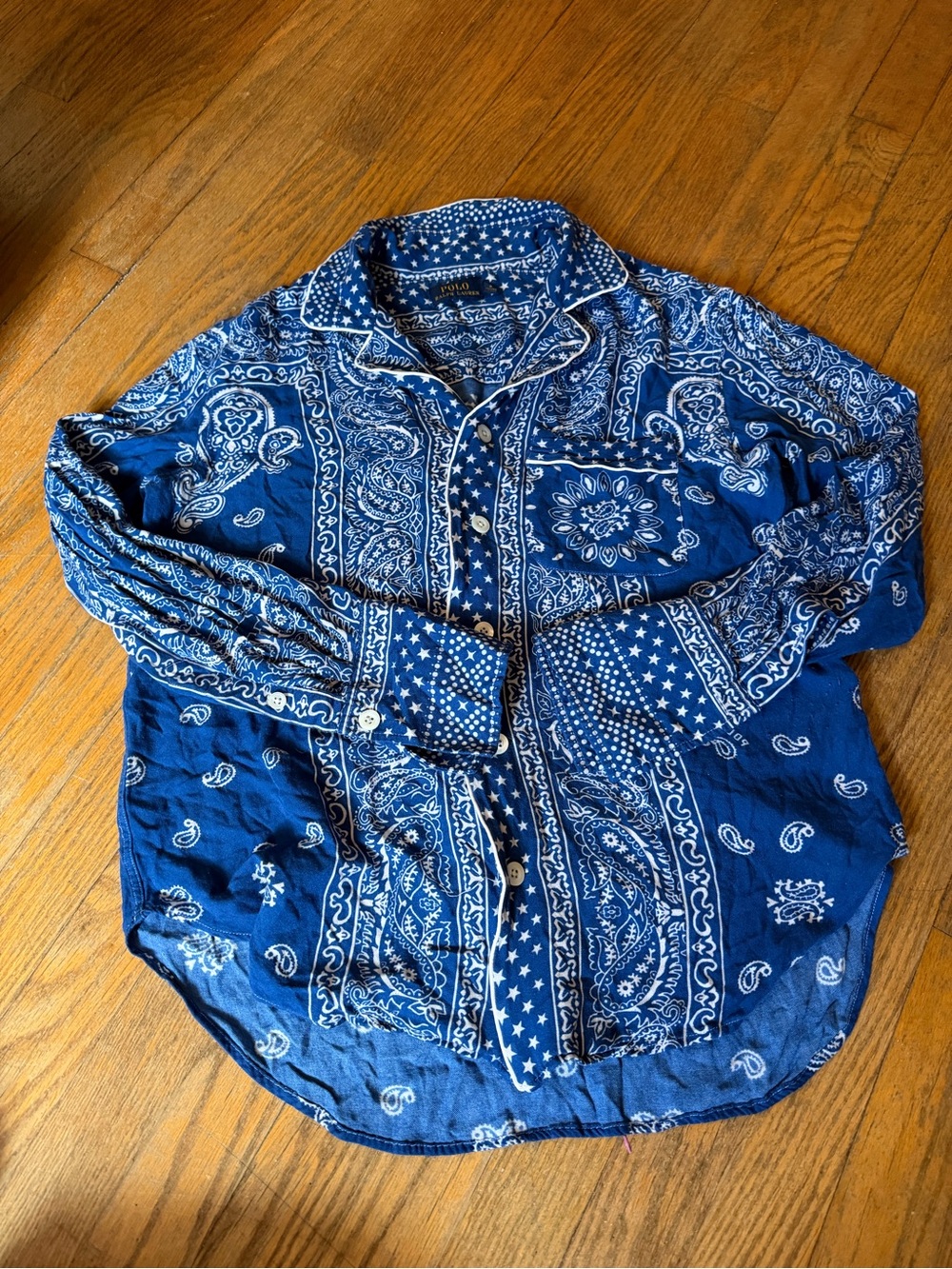Polo Ralph Lauren Women’s Blue Bandana Print Top Small
